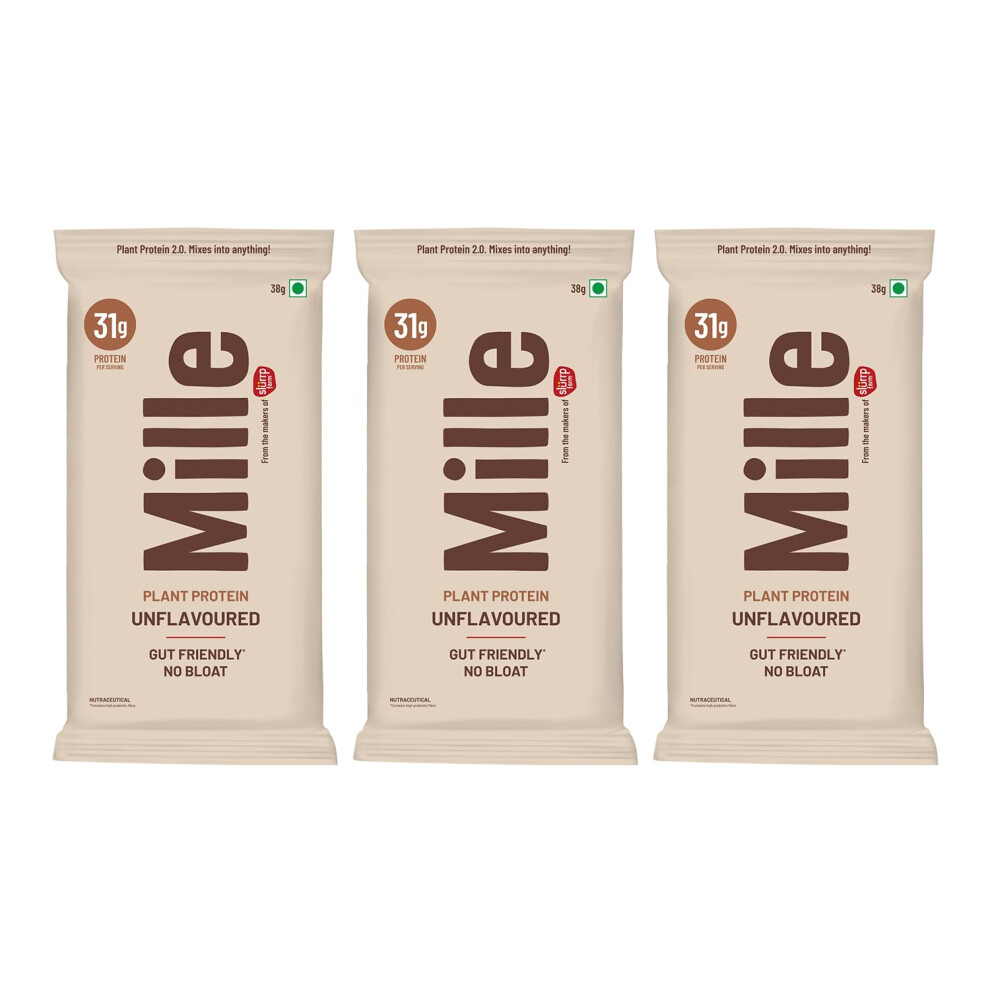 Millã©: A Supergrain Co. Mille Vegan Protein Powder| 31G Protein | Unflavoured | Heat Stable | Made With Fermented Yeast | No Bloat, Mixes Easily, No Taste | Has All 9 Essent