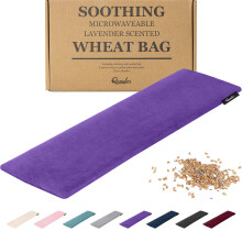 Qomfor - Microwavable Wheat Bag - Purple - Lavender Scented Microwave Heating Pad/Warming Pillow - Heat Pack for Neck, Shoulders & Period Cramps Pain