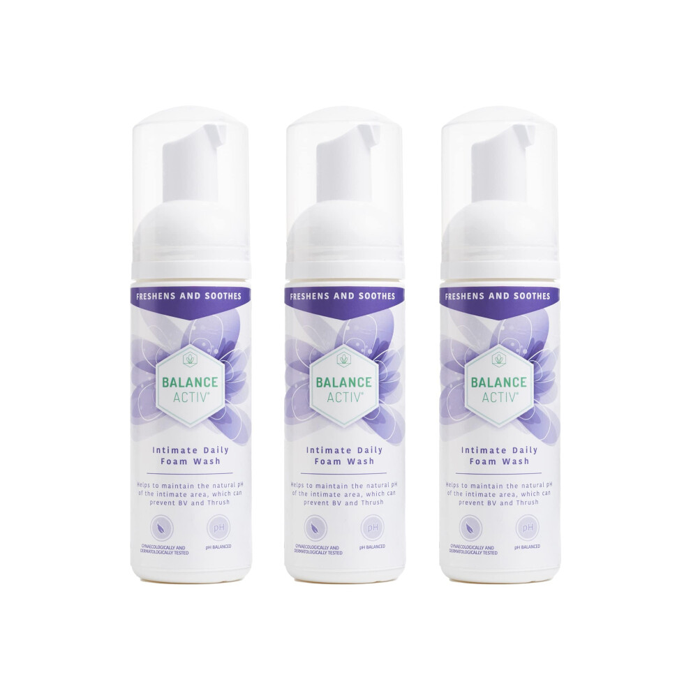 Balance Activ Ph Balanced Intimate Daily Foam Wash, Relieves Vaginal And Vulval Discomfort (150Ml), 3 Pack