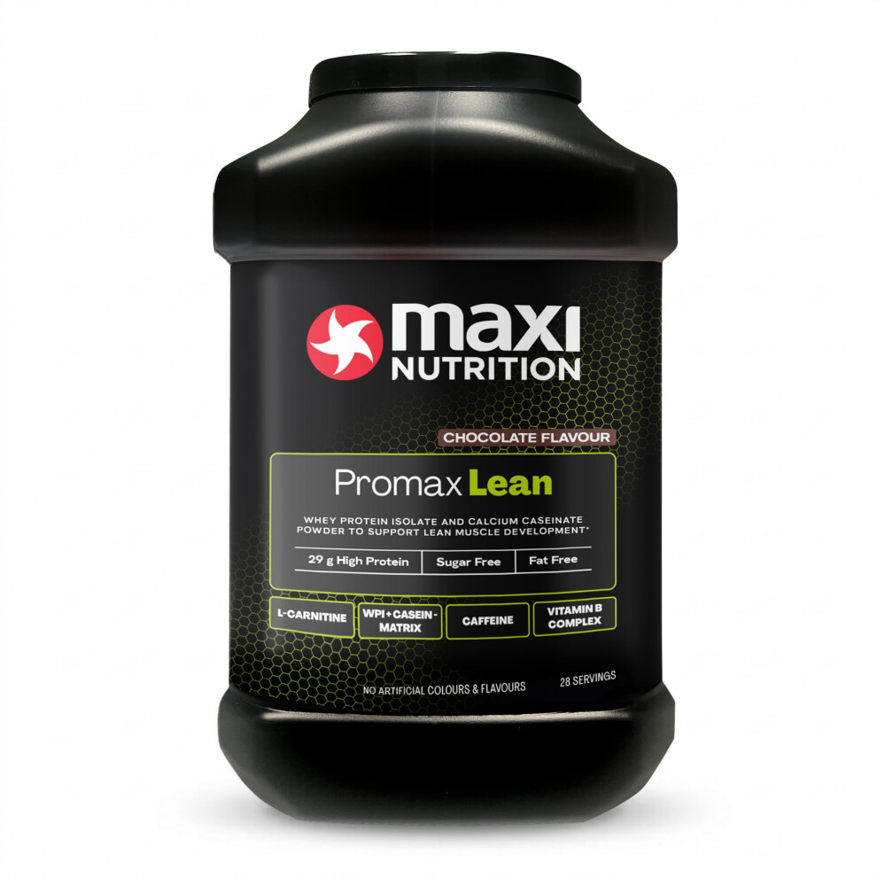Maxinutrition - Promax Lean, Chocolate - Whey Protein Isolate Blend + Vitamin B Complex Â Sugar And Fat Free, 29G Protein, 127 Kcal Per Serving, 980
