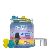 Nutriburst TROLLS SuperKidz - Chewable Multivitamin for Health, Growth & Development - 13 Essential Nutrients: Vitamin A, B12 C, D3, E, Iron, Omega-3