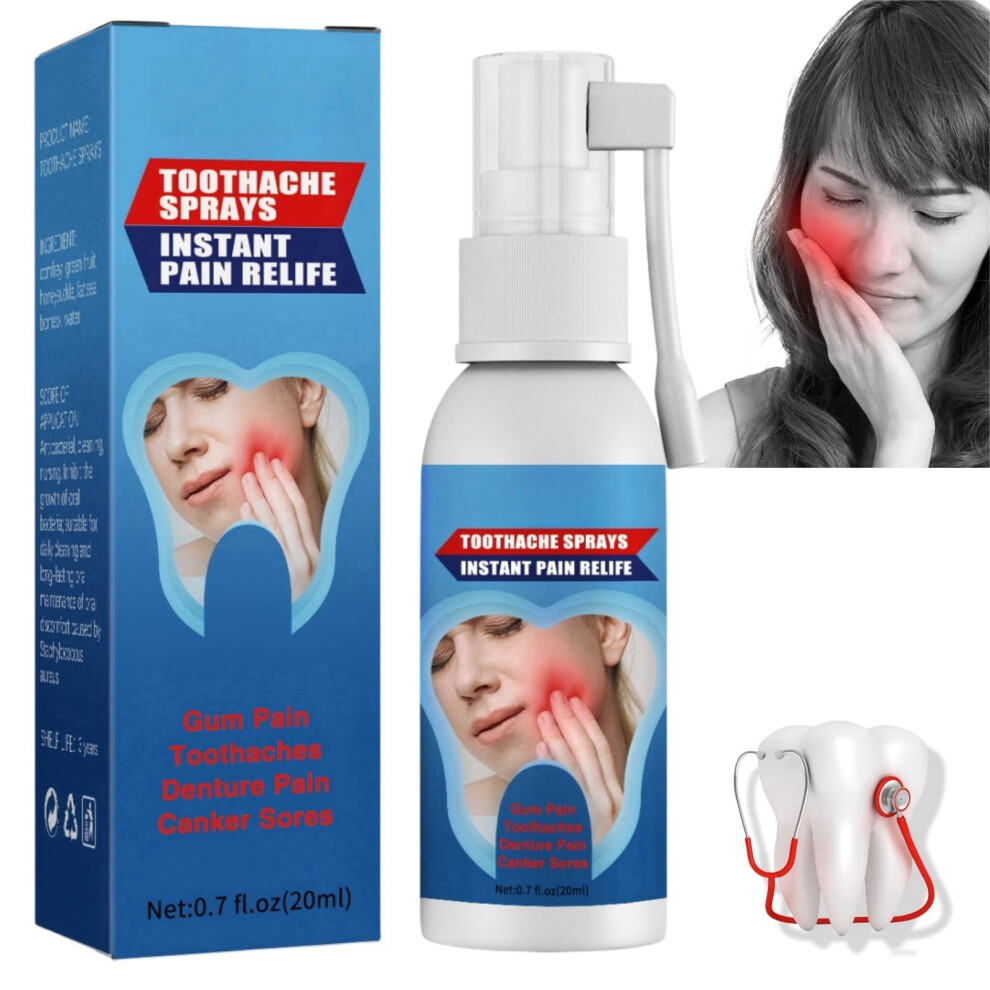 Ainxtolm Toothache Relieving Spray,Toothache Pain Relief For Adult,Oral Care Spray,Dental Pain Relief,Pain Spray For Toothache Relief,Pain Relief For Toothach