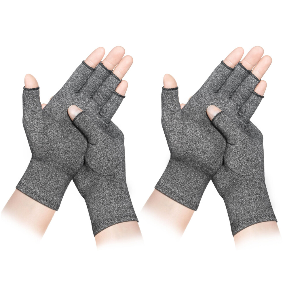 Lxmy 2 Pairs Arthritis Gloves,Compression Gloves,Providing Warmth And Compression To Promote Healing,Fingerless Design,Relieve Pain From Rheumatoid A