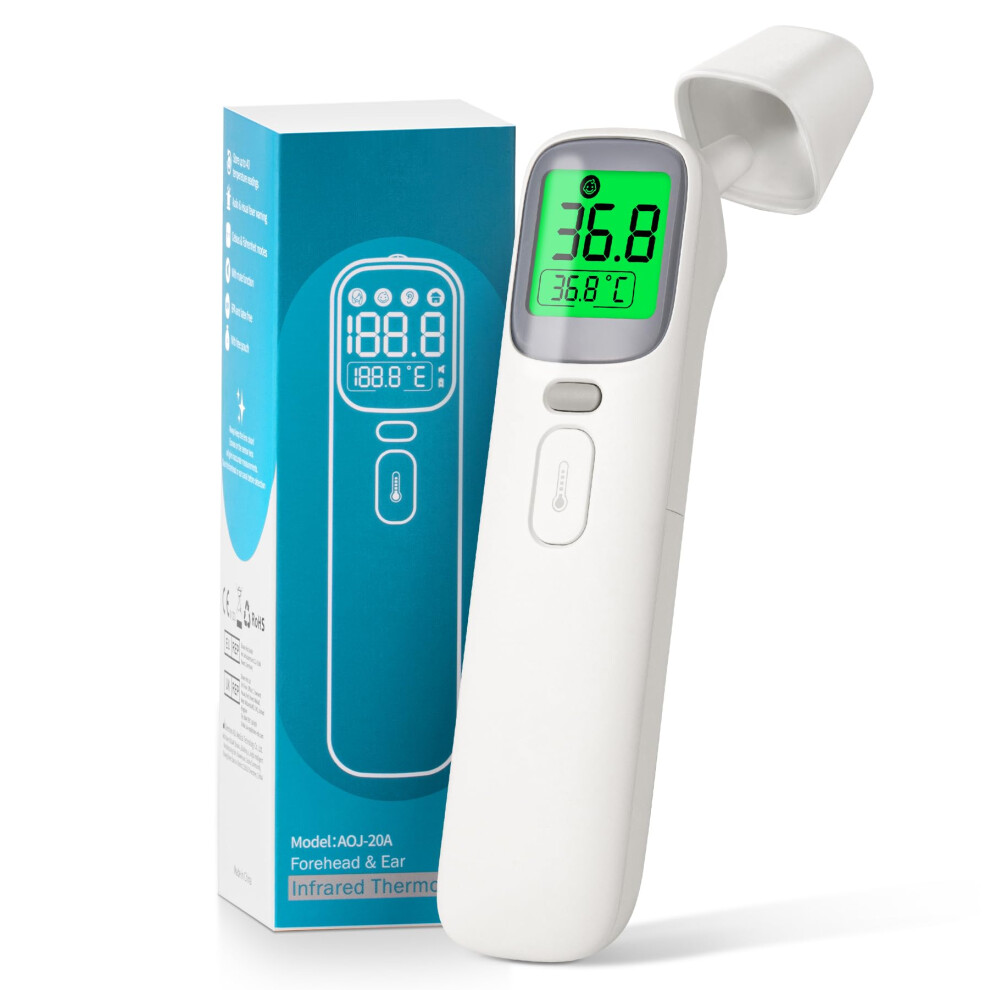 Tazuzfla Thermometer Non-Contact Forehead And Ear Thermometer For Adults And Baby 3-In-1 Digital Infrared Thermometer 1S Measurement High Accuracy Fever Alarm