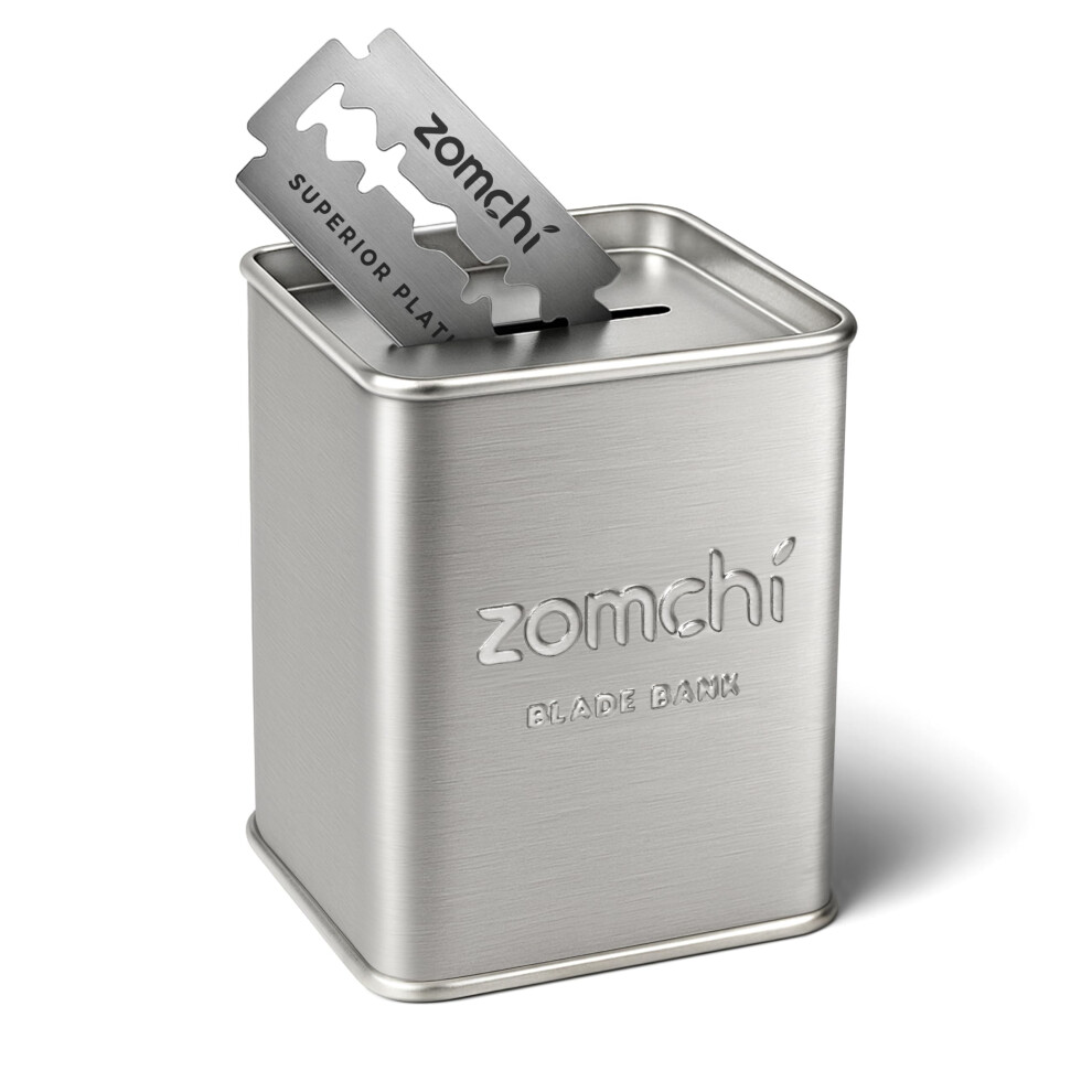 Zomchi Silver Razor Blades Bank For Storing Safety Razor Blade Storage Case For Disposal Of Used Double Edge Safety Razor Blades (Silver)