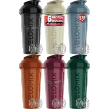 VELOMIX -6 PACK- 828ml Protein Shaker Bottle -6x Wire Mixball | Leak Proof Shaker For Protein Shakes | Large, Stackable Protein Shake Bottle | Dishwa