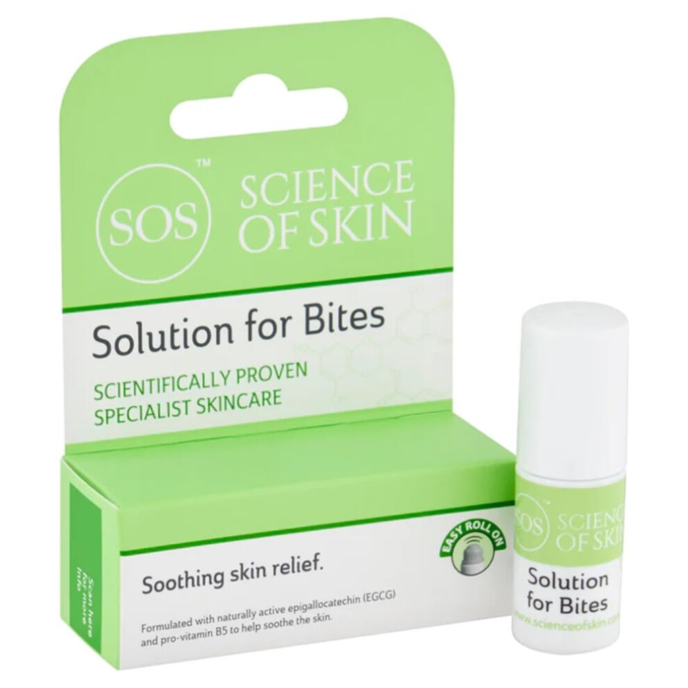Sos Science Of Skin Science Of Skin Solution For Bites - Roll On After Bite Cooling For Stings, Bites, Itching - Helps To Soothe And Calm Skin