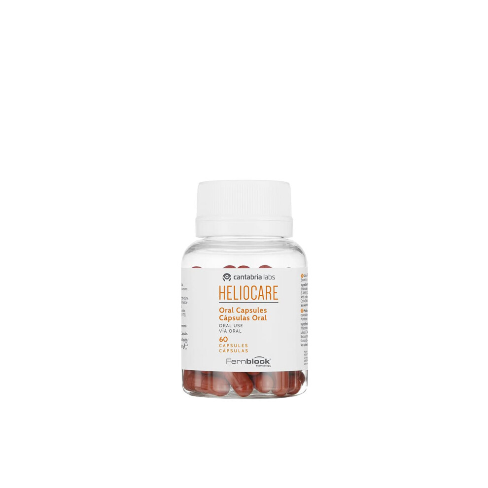 Heliocare Oral Capsules (60 Capsules) Sun Protection Supplements | Extra Protective Skin Care Boost - Prolong Suntan And Prevent Photoageing | Protec