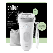 Braun Silk·épil 7 Epilator for Women, 7-210, White/Flamingo - Wide Head for Easy Hair Removal, Wet & Dry Use, Bikini Trimmer for Women, Lasting Smoo