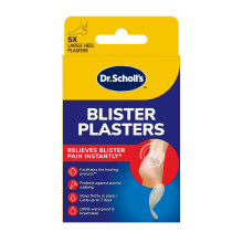 Scholl Blister Plasters, Pack of 5 - Large Hydrocolloid Blister Plasters for Heels, for Relief, Rapid Healing, Pain Reduction, and Protection. Waterp