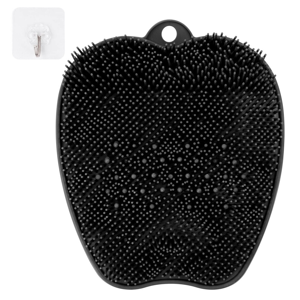Acwoo Foot Scrubber For Shower, Cleaner Massager Mat With Non-Slip Suction Cups, Shower & Bath Care, Exfoliation, Spa, Circulation Reduces Pain (Blac
