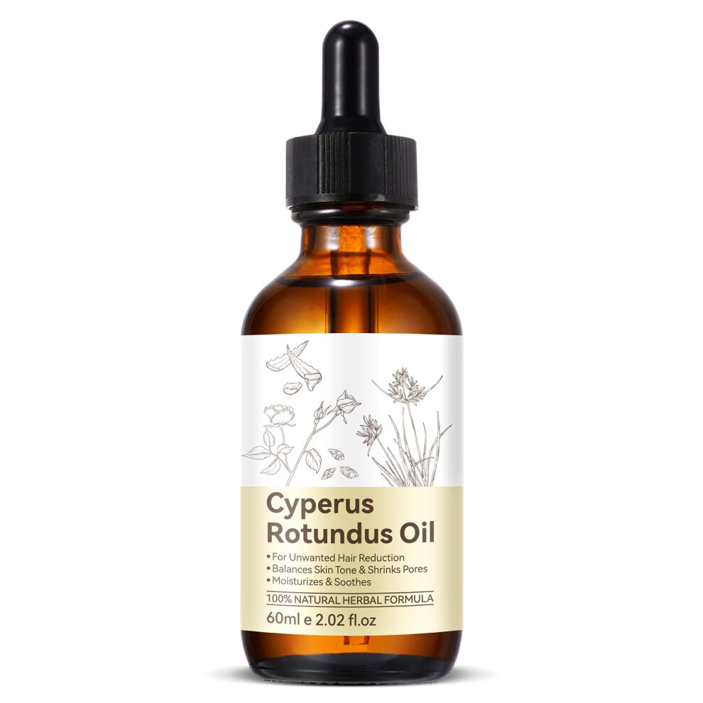 Auiwqwfi Cyperus Rotundus Oil For Hair Removal - Natural Formula To Reduce Unwanted Body Hair Growth, Shrink Pores, Moisturize & Soothe Skin - Gentle & Suitab