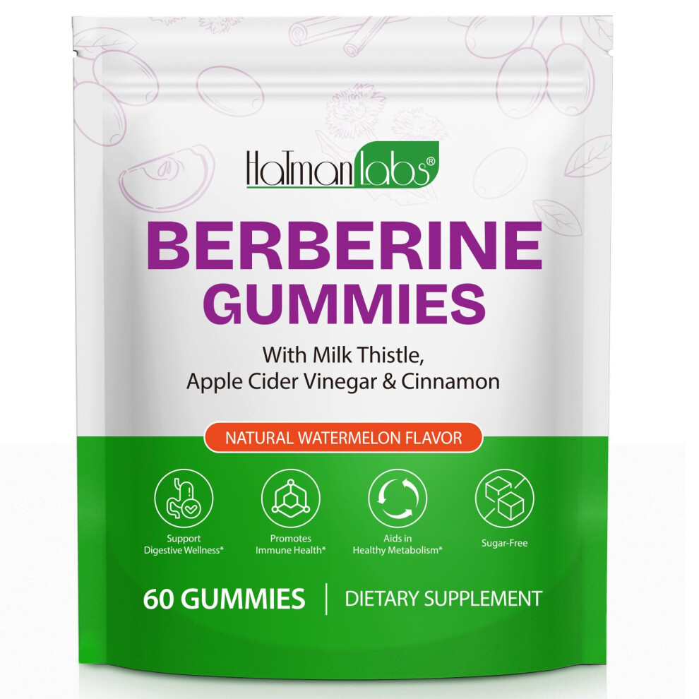 Jollifish Berberine Gummies, Berberine Supplement Gummies With Turmeric Support Energy, Gut Health, Metabolism, Immune System & Metabolism Support For Women &