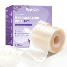 Welnove Hydrocolloid Roll for Wound Care - 2.56in x 16.4ft Cut to Fit - Hydrocolloid Patch Bandages with Lavender, Ultra Absorbent for Burn, Blister,