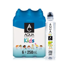 AQUA Carpatica Kids 250ml x 6 - Pure Natural Still Mineral Water for Children with Spill-Proof Sippy Cap, Virtually Nitrate-Free, Low Sodium, Natural