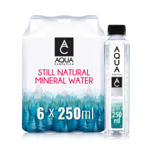 AQUA Carpatica 250ml x 6 Pure Natural Still Mineral Water - 6-Pack Bottled Water, Virtually Nitrate Free, Low Sodium, Naturally Alkaline