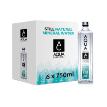 AQUA Carpatica Glass 750ml x 6 Pure Natural Still Mineral Water - 6-Pack Bottled Water, Virtually Nitrate Free, Low Sodium, Naturally Alkaline, Natur