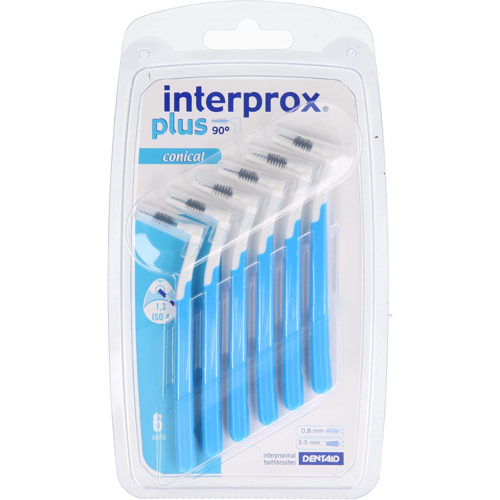 Interprox Blue 0.8 Mm Plus Interproximal Conical Brush - Pack Of 6