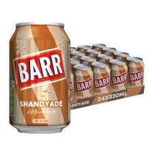 BARR 24 Pack Shandyade 0% Alcohol, Non-Alcoholic Flavoured Fizzy Drink Cans, Sparkling Fizzy Pop, 24 x 330ml Cans