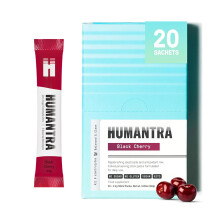 Humantra Electrolytes Powder - Black Cherry Flavor, 20ct - Powdered Hydration Sachets - Plant-Based Electrolyte Powder with 6 Electrolytes - Vegan, S