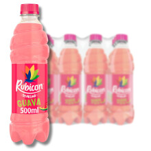 Rubicon 12 Pack Sparkling Guava Flavoured Fizzy Drink with Real Fruit Juice, Handpicked Fruits for a Temptingly Intense Taste "Made of Different Stuf