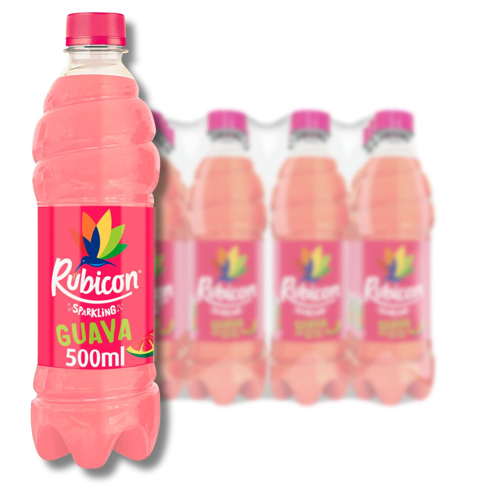 Rubicon 12 Pack Sparkling Guava Flavoured Fizzy Drink With Real Fruit Juice, Handpicked Fruits For A Temptingly Intense Taste "Made Of Different Stuf