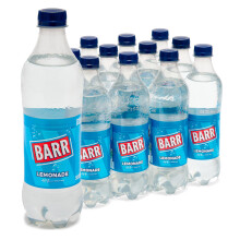BARR 12 Pack Perfect Lemonade, Lemon Flavoured Fizzy Drink, Sparkling Fizzy Pop, 12 x 500ml Bottles