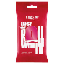 Renshaw Fuchsia Pink Just Roll With It Fondant Icing, 250 g (Pack of 1) - Ready to Roll Icing for Cakes
