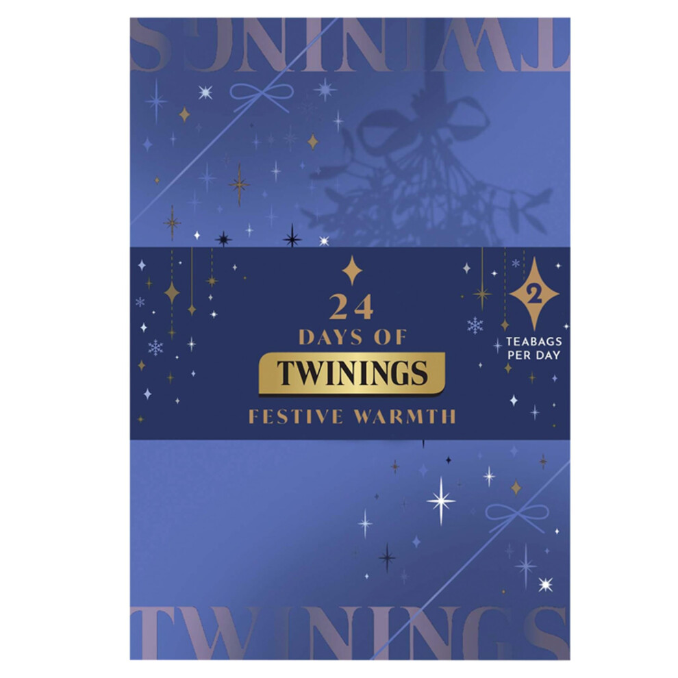 Twinings 24 Days Of Festive Warmth Tea Advent Calendar 2024 | 48 Tea Bags |24 Flavours Of Tea & Herbal Infusions | Luxury Advent Calendar For S Green