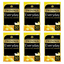 Twinings Everyday Black Tea - 6 Boxes of 50 Bags (300 Bags) - 100% Black Tea