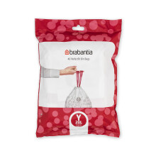 Brabantia 138263 PerfectFit Bin Liners Thick Plastic Trash Bags w/ Tie