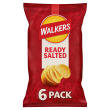 Walkers Ready Salted Multipack Crisps 6x25g