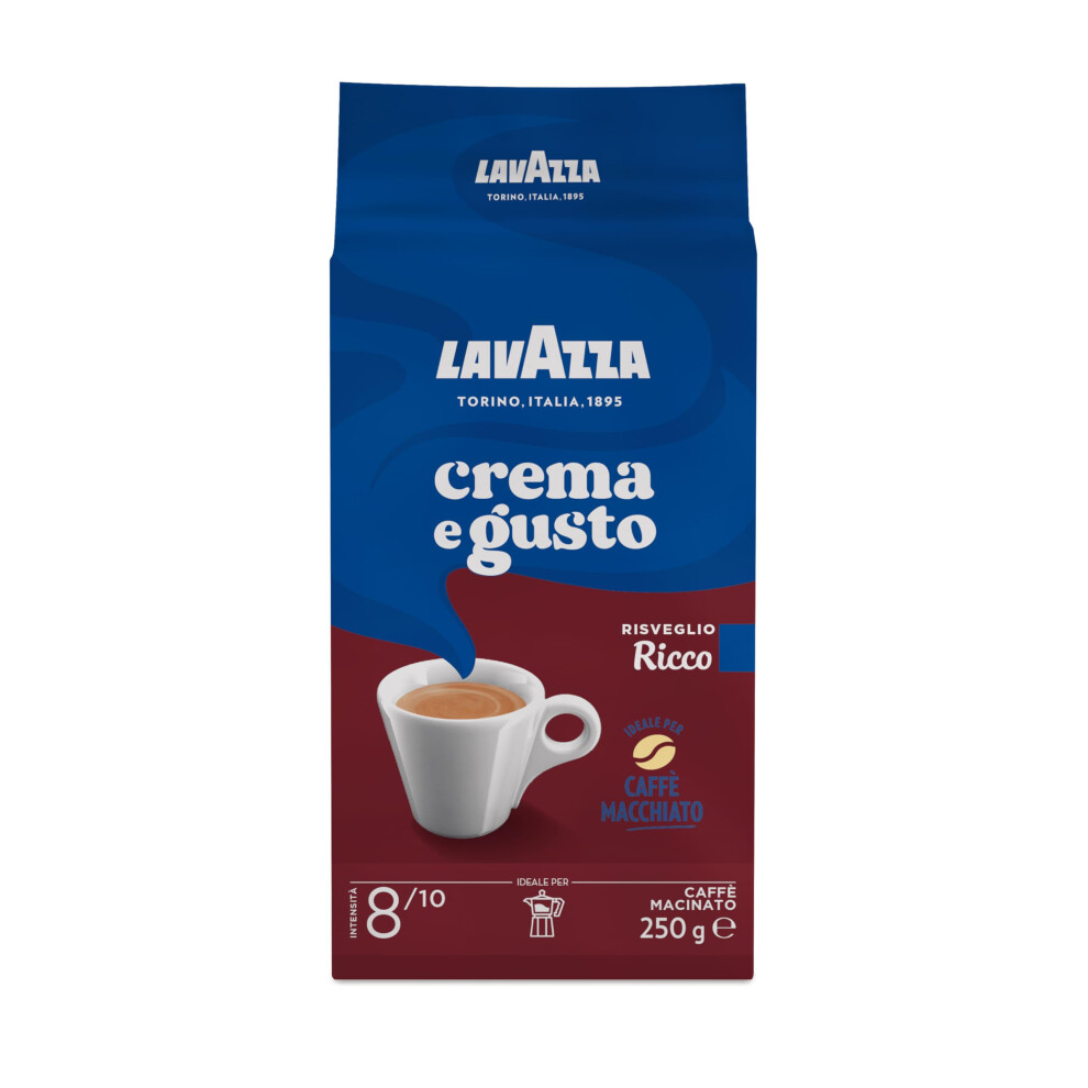 Lavazza 10X Crema E Gusto Gusto Ricco Italian Ground Coffe Espresso 250G