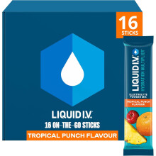 Liquid I.V. Hydration Multiplier Electrolyte Powder Mix, Tropical Punch Flavour, Electrolytes with 7 Vitamins & Minerals for Fast Hydration & Energy