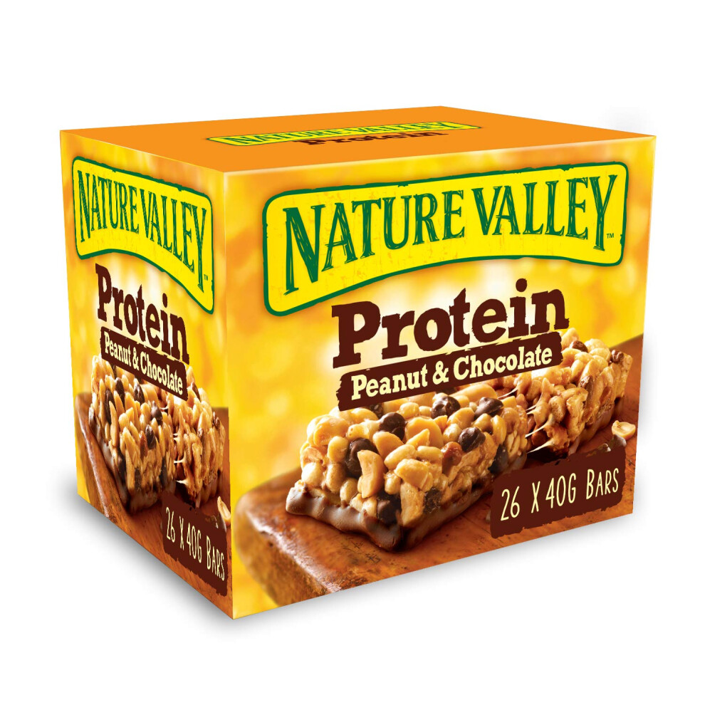 Nature Valley Protein Peanut & Chocolate Gluten Free Cereal Bars 26 X 40G
