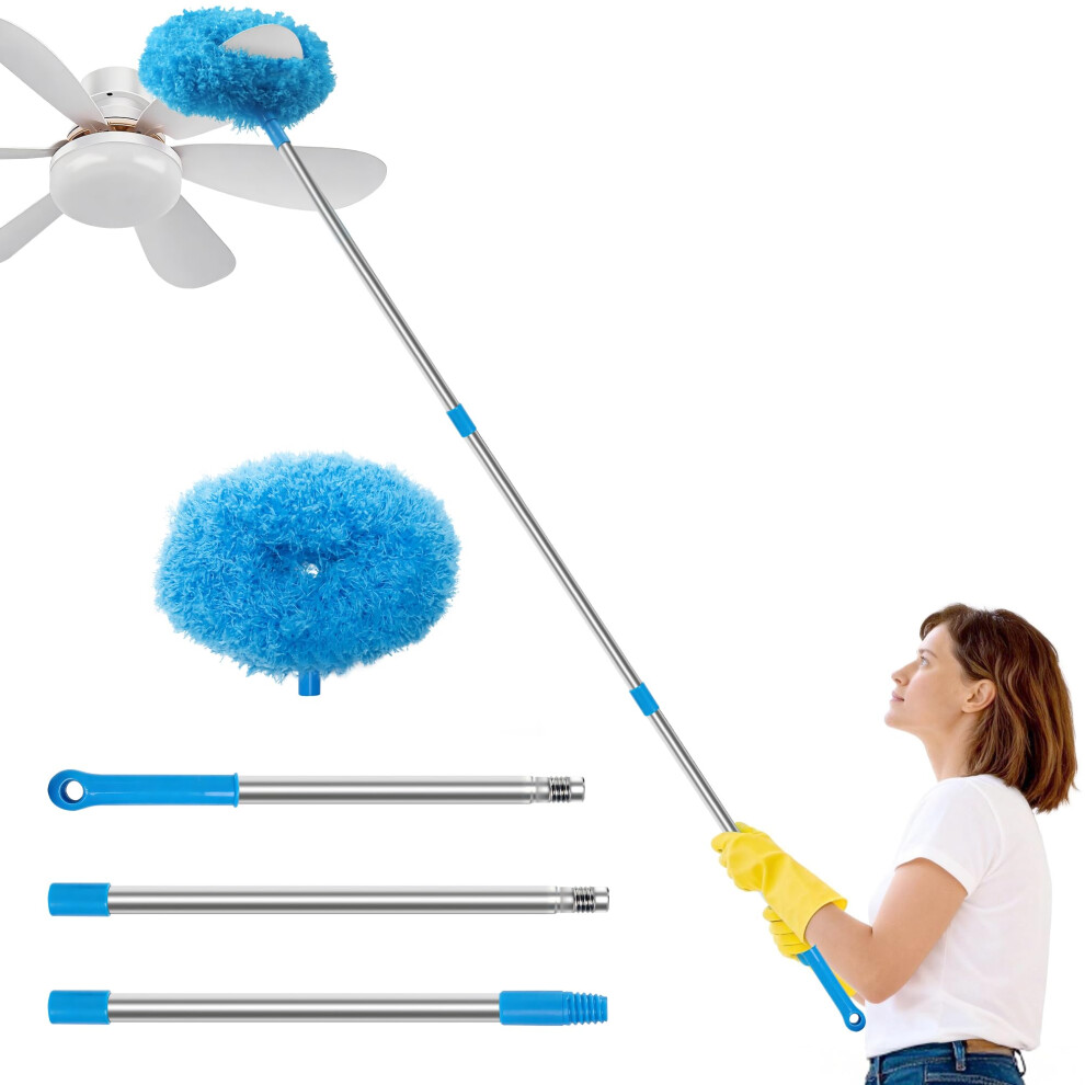 Fogray 2026 Upgraded Ceiling Fan Cleaner Duster Reusable Feather Duster, Long Handled Microfiber Dusters For Cleaning, Cobweb High Roof Blinds Cars,