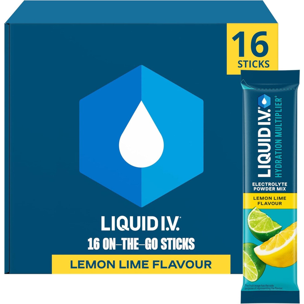 Liquid I.v. Hydration Multiplier Electrolyte Powder Mix, Lemon Lime Flavour, Electrolytes With 7 Vitamins & Minerals For Fast Hydration & Energy, Veg