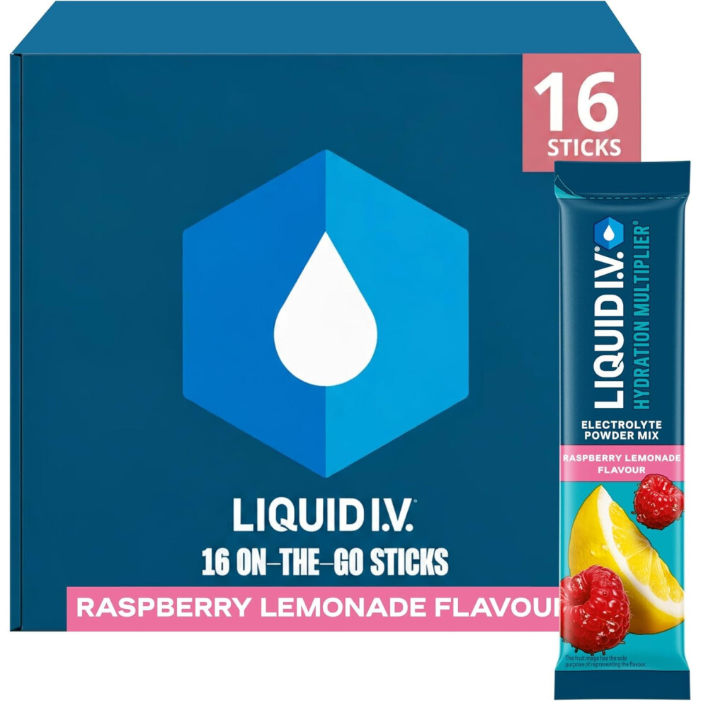 Liquid I.v. Hydration Multiplier Electrolyte Powder Mix, Raspberry Lemonade Flavour, Electrolytes With 7 Vitamins & Minerals For Fast Hydration & Ene