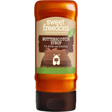 Sweet Freedom Butterscotch Syrup 350 g – Vegan Drizzle for Coffee and Pancakes, Naturally Sweetened with Fruits, Only 13 Kcal Per Teaspoon (Pack of