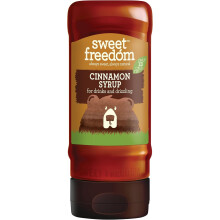 Sweet Freedom Cinnamon Syrup 350 g – Vegan Drizzle for Coffee and Pancakes, Naturally Sweetened with Fruits, Only 13 Kcal Per Teaspoon (Pack of 1)