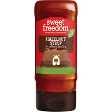 Sweet Freedom Hazelnut Syrup 350 g – Vegan Drizzle for Coffee and Pancakes, Naturally Sweetened with Fruits, Only 13 Kcal Per Teaspoon (Pack of 1)