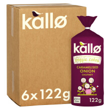 Kallo Caramelised Onion Veggie Cakes, Made From Plants, High in Protein and Fibre Low Fat Healthy Snacks, Vegan Friendly, Gluten Free, No Artificial