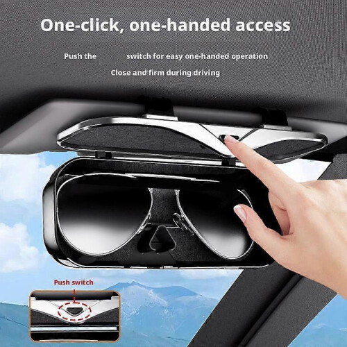 Car mounted press on glasses case, in car sunglasses case 1