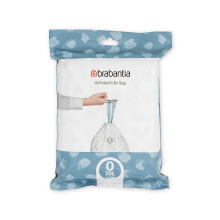 Brabantia PerfectFit Bin Liners (Size O/30 Litre) Thick Plastic Trash Bags with Tie Tape Drawstring Handles (40 Bags)