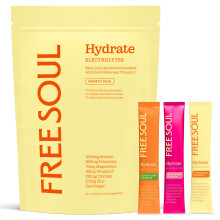 Free Soul Hydrate | Electrolyte Hydration Sachets with Sodium, Magnesium, Vitamin C, & More | Zero Sugar, Advanced Electrolyte Powder for Daily Use |