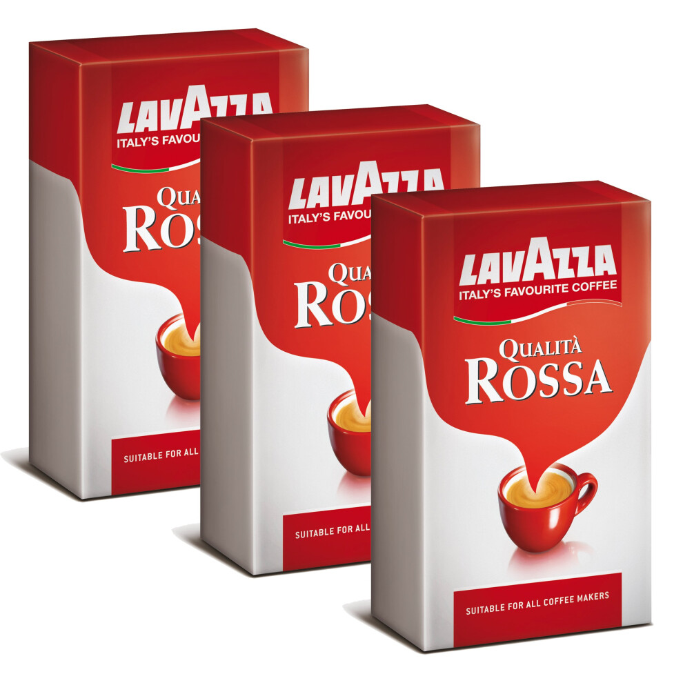 Lavazza Coffee Qualita Rossa Coffee Espresso Cappuccino & Latte, 3 X 500G Silver