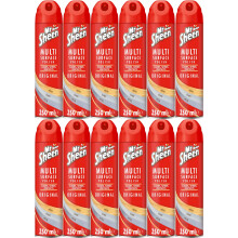 Mr Sheen Multi Surface Polish Spray, For Use on Wood, Plastic, Glass and Metal, Scent: Original, 250ml, Pack of 12