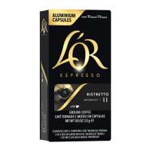 L'OR Espresso Ristretto Coffee Pods x10 Intensity 11 (Pack of 10, Total 100 Capsules)