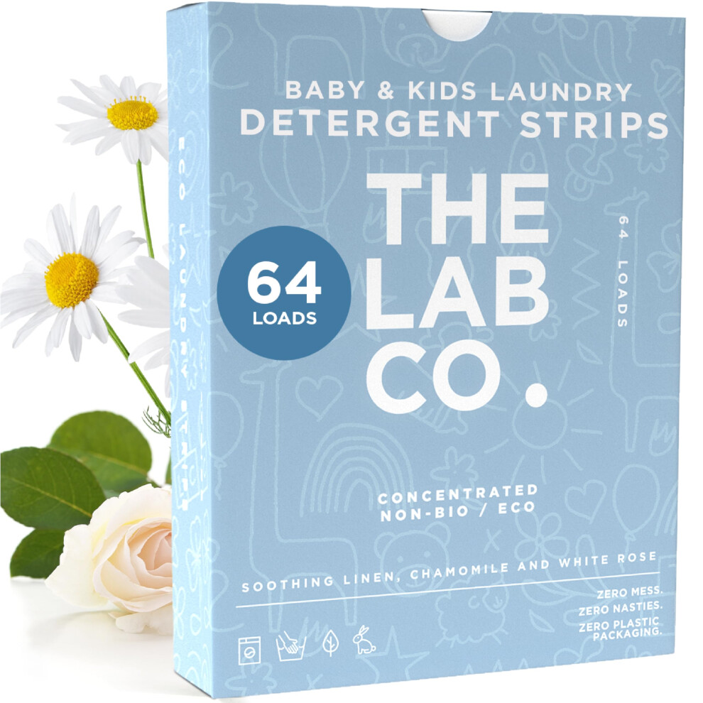 The Lab Co. Laundry Detergent Strips Washing Sheets | Eco Ultra-Concentrated | Non-Bio For Sensitive Skin | Non-Toxic Fragrance | Edc-Free | Lab-Test