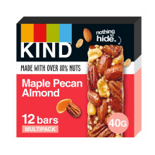 KIND Bars, Gluten Free Snack Bars, Maple Pecan Almond, High Fibre, Healthy Snack, No Artificial Colours, Flavours or Preservatives, Multipack 12 x 40
